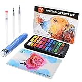 Watercolor Paint Set, 36 Colors with 3pcs Water