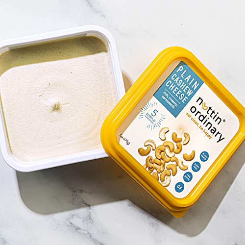 Nuttin Ordinary Plant-Based Cashew Cheese, Dairy-Free Cheese, Gluten-Free, Vegan Cheese, 4-Pack Assorted Flavors, 6 oz. Each (Pack of 4)