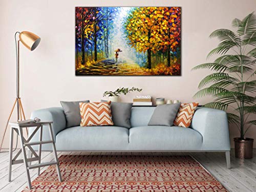 V-inspire Art 24x36 inch, Romantic Night 100% Hand Painted Contemporary Abstract Oil Paintings Modern Decorative Artwork on Canvas Wall Art Ready to Hang for Home Decoration Wall Decor - Thumbnail 4