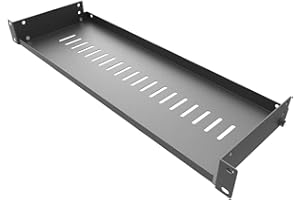 Jingchengmei 1U Disassembled Vented Cantilever Server Rack Mount Shelf 6"(152mm) Depth for 19-Inch Network/AV Equipment Rack and Cabinet(1U6V)