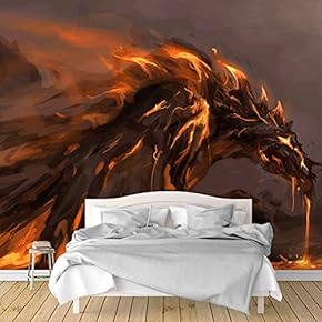 Wall Murals for Bedroom Dark Evil Dragon Removable Wallpaper Peel and Stick Wall Stickers - 66x96 inches