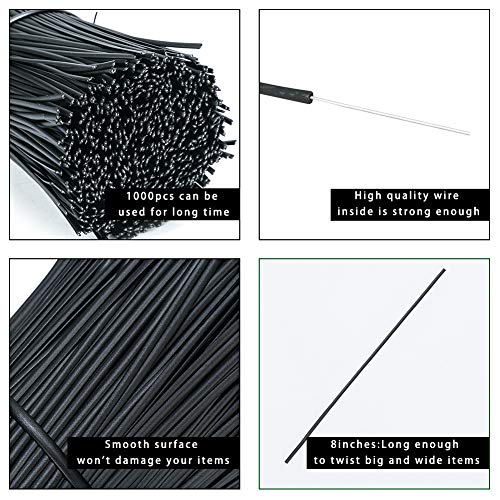 SumDirect 1000Pcs 8inches Plastic Twist Bag Gift Bag CableTies for Party Cello Candy Bags Cake Pops (8inches)