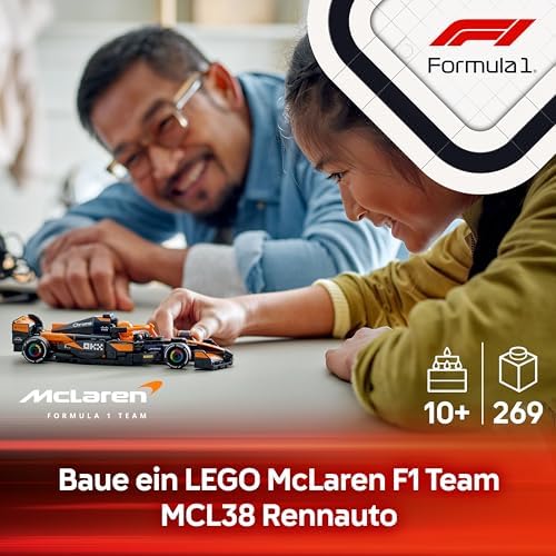 Speed Champions McLaren F1 Team MCL38 Rennauto - Spielzeug mit Formel 1 Minifigur zum Sammeln - Modell und Geschenk für Jungen & Mädchen ab 10 Jahren und Erwachsene Motorsport Fan 77251