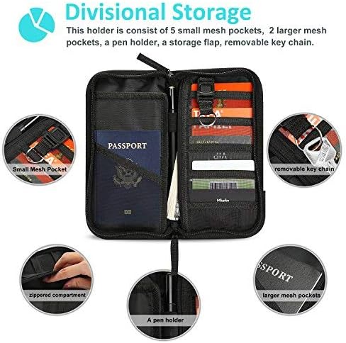 ProCase Family Passport Wallet with Accordion Design RFID Blocking, Passport Holder Travel Wallet Bag for Passports Credit Cards Tickets with Zipper -Black 3 ProCase Family Passport Wallet with Accordion Design RFID Blocking, Passport Holder Travel Wallet Bag for Passports Credit Cards Tickets with Zipper -Black