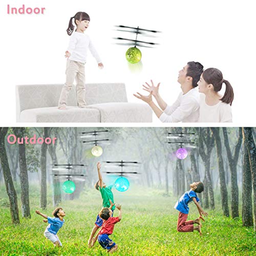 UTTORA Flying Ball, Kids RC Flying Toys Infrared Induction Helicopter Ball Kids Gadgets Mini Drone Flying Toys Built-in 7 Color Changing LED Lights for Kids Adults