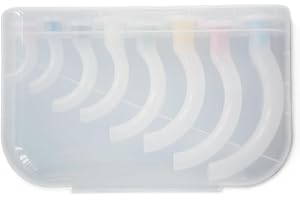 Lexziuo 8PCS Oropharyngeal Airway Latex-Free Disposable Oral Airway with Hard Plastic Case for First Aid and Emergency Airway