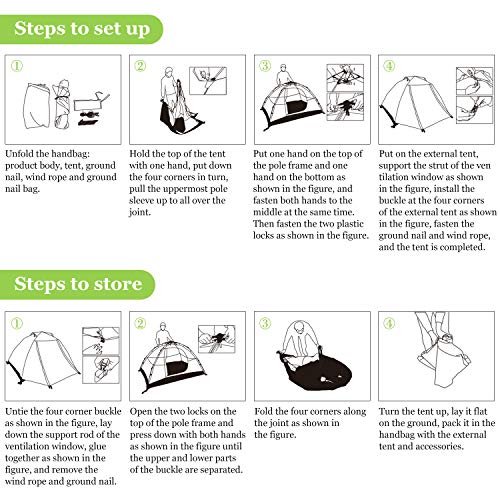 Tolaccea 2 Person Instant Camping Tent Portable Automatic Beach Tent Windproof & Rainproof Lightweight Aluminum Professional Tents for Outdoor Garden Camping Fishing Picnic Hiking Green