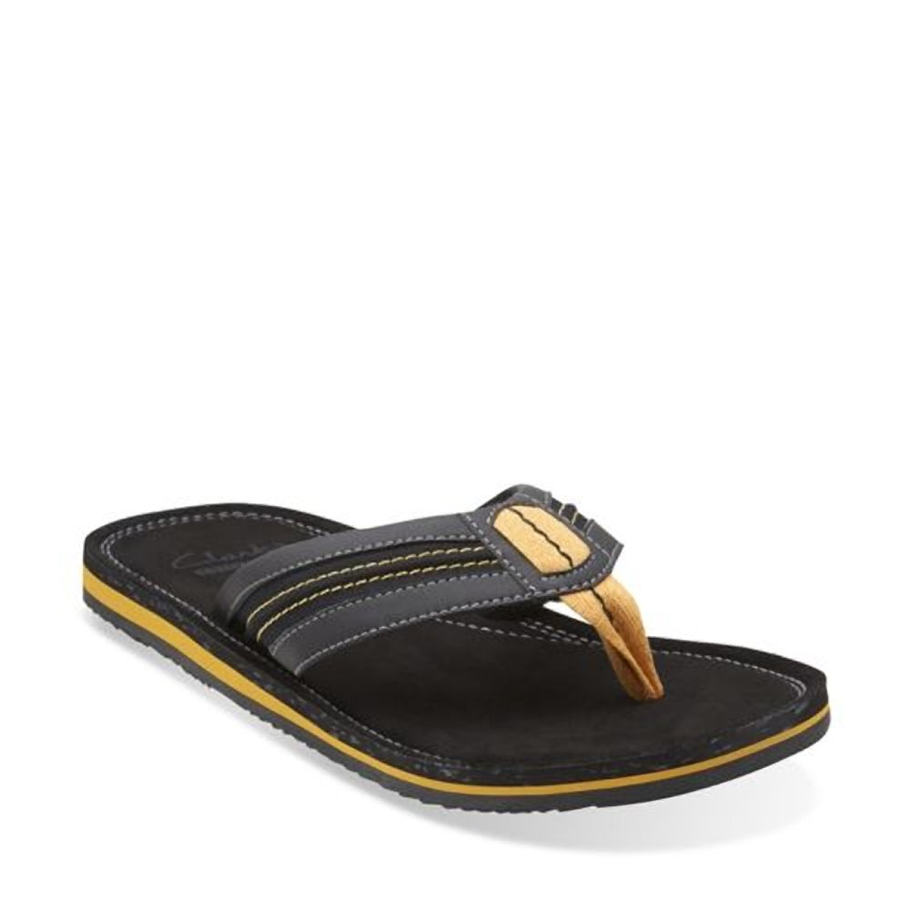 clarks sandals mens yellow