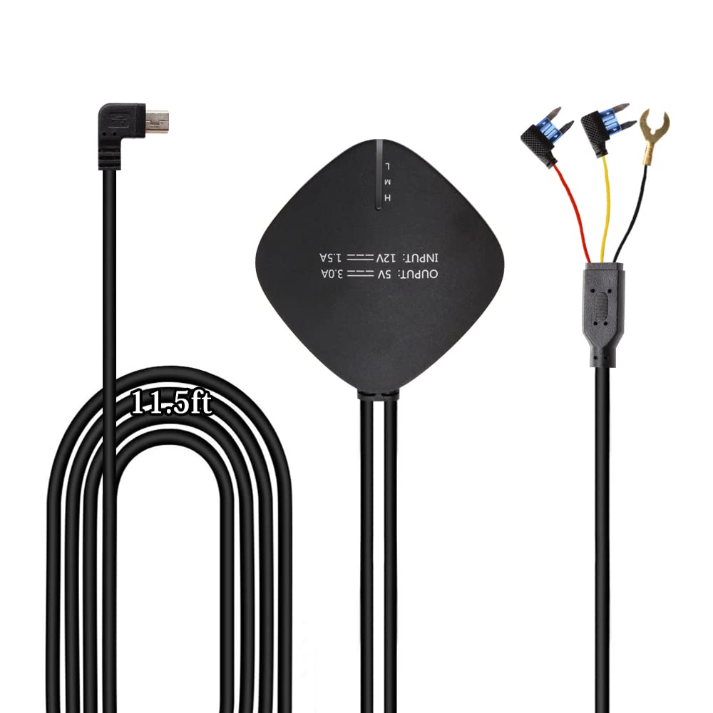 PORMIDO Hardwire Kit for PR996 PR998 D50 Mirror Dash Cam, Low Voltage Cut-Off for Vehicle Battery Protection