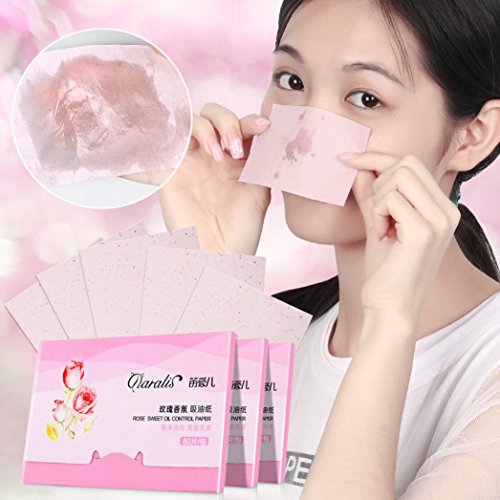 LiPing 80PCS Sheets Make Up Oil Absorbing Blotting Facial Beauty Salon Device Skin Care Cleansing Tool Facial Cleansing Devices (Cherry)