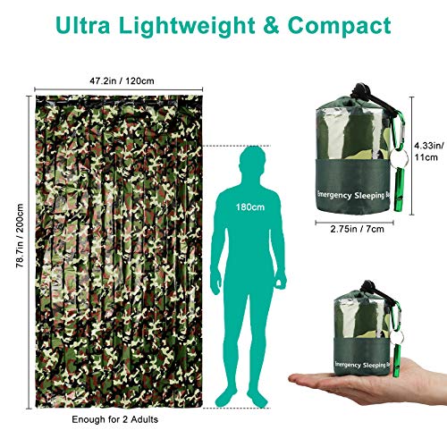 EEEKit 2Pack Emergency Sleeping Bag, Waterproof Lightweight Survival