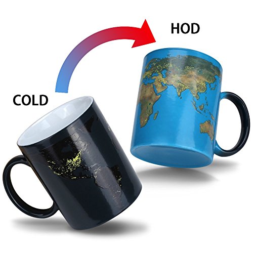 Heat Color Changing Mug Gifts for Mom Morning Coffee Mug Day and Night Magic Heat Sensitive Porcelain Cup Tea Cup Novelty Gifts for Farther, Boyfriend, Brother, Friends, 11 Oz
