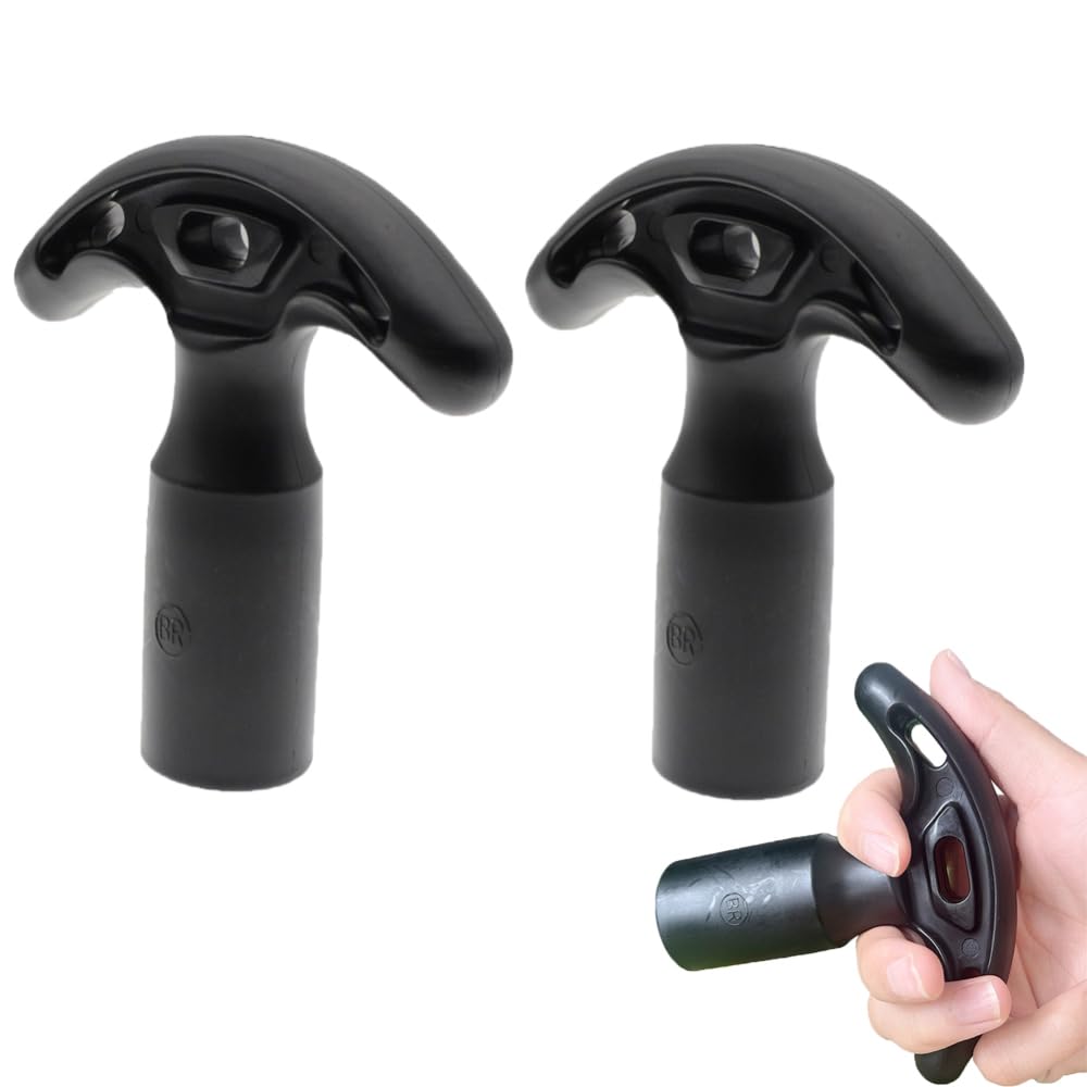 2pcs Canoe T Paddle Handle, T-Curved Ergo Handle, Lightweight PP SUP Paddle Replacement Handle, Canoe Paddle T Handle for 28mm Kayak Boat Surfboard Shaft, Convert Your Kayak Paddle into a Single Oar