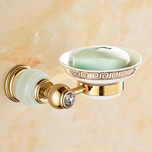 Stone soap Golden copper soap nets Bathroom soap box Antique soap box European-style marble soap dish-C