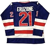 Mike Eruzione #21 1980 Miracle On Ice USA Hockey Jersey Blue