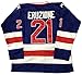 Kooy Mike Eruzione #21 1980 Miracle On Ice USA Hockey Jersey Blue