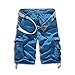 Leward Mens Casual Slim Fit Cotton Solid Multi-Pocket Cargo Camouflage Shorts