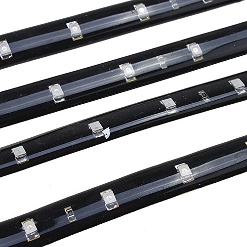 Etopars 5 X Red 12V 15 Led 30cm Car Auto Vehicle Grille Flexible Waterproof Underbody Light Strip
