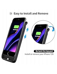 Funda de batería para iPhone 7 8, 3200mAh funda de carga portátil protectora delgada extendida paquete de batería funda de cargador