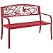 Best Choice Products Steel Patio Garden Park Bench Outdoor Living Patio Furniture, Rose Red primary