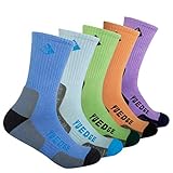 YUEDGE 5Pack Women's Multi Performance Cushion Athletic Outdoor Camping Hiking Crew Socks