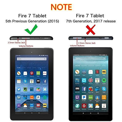 Touch Screen Digitizer Replacement Part for Fire 7 5th Generation 2015 Release SV98LN with Adhesive, Screen Protector, NO LCD (NOT for 5th Kids Edition)