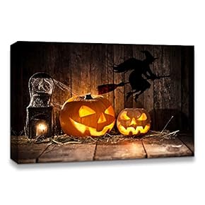 Canvas Wall Art Halloween Pumpkin Lantern...
