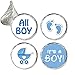 It's a Boy Baby Shower Kisses Candy Stickers, Blue Chocolate Drops Labels - 180 Count