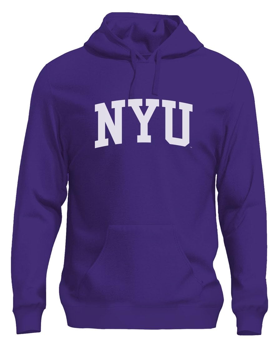 Photo 1 of Venley NCAA Officially Licensed Apparel NYU Violets Collegiate New York University Logo Unisex OCNYU04 Hoodie NYU02H Purple X-Large