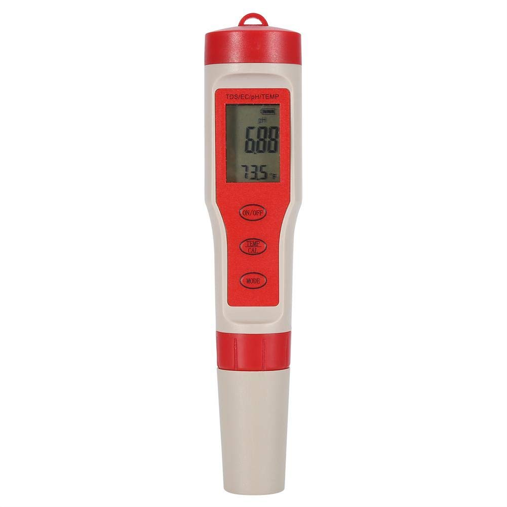Portable Multifunctional Water Quality Monitor, 4 in 1 PH/TDS/EC/TEMP Tester Pen with LCD Screen. suitable for water sources, aquariums, hydroponics, swimming pools and other water systems.