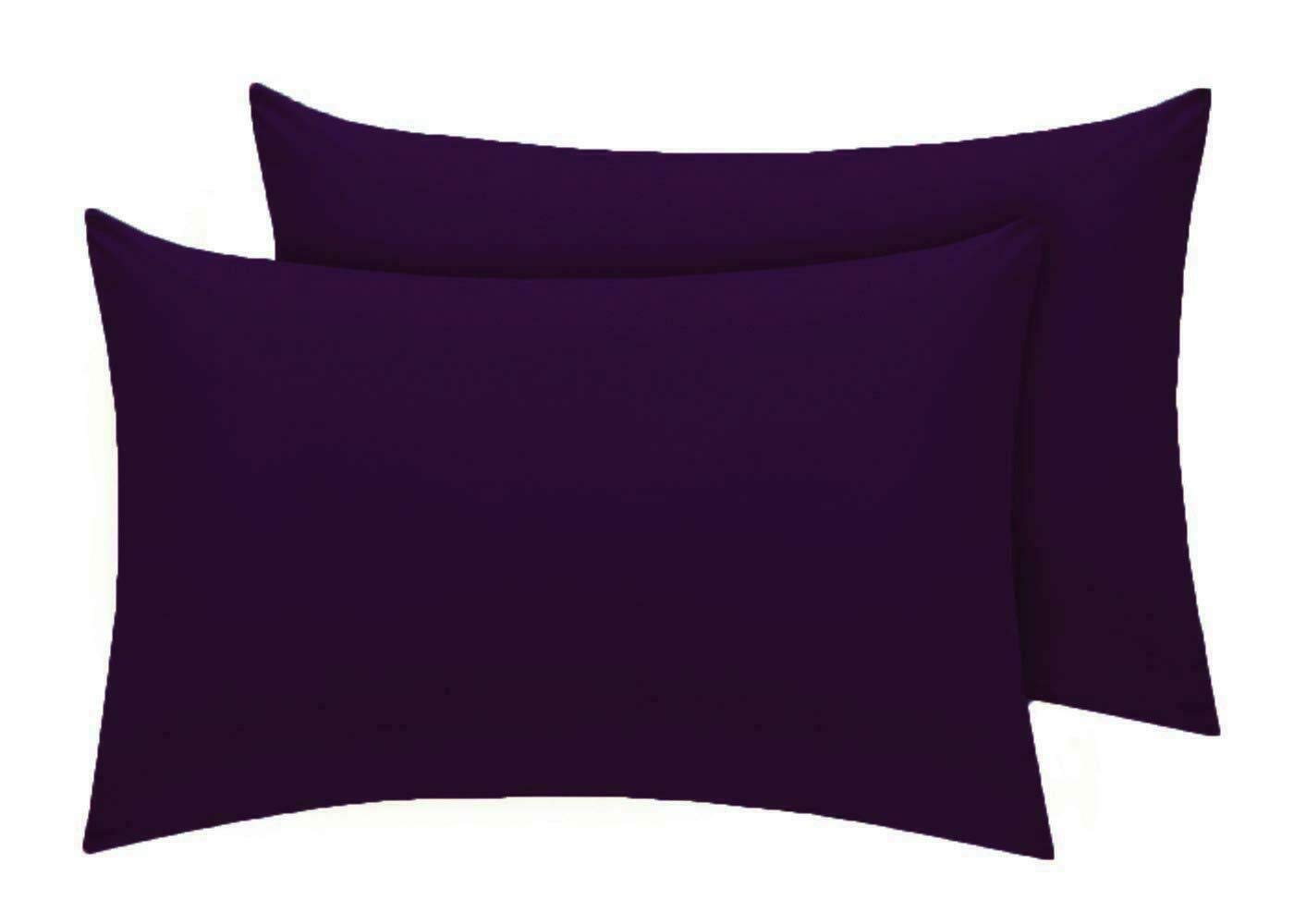 River-Neil Pillow cases 2 pack 2 x Pillow Case Cases Polycotton Housewife Pillow Pair Pack Bedroom Pillow Cover (Black)