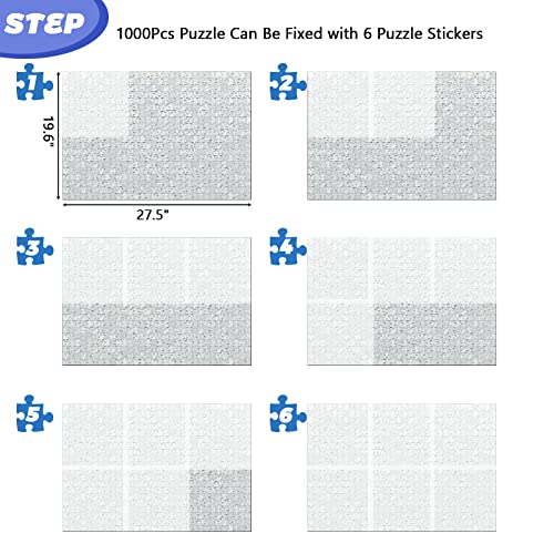 Puzzle Saver Sheets - 18 Peel & Stick, No Stress & No Mess, Clear Sticker Sheets with 6 Adhesive Hangers & 1 Scraper