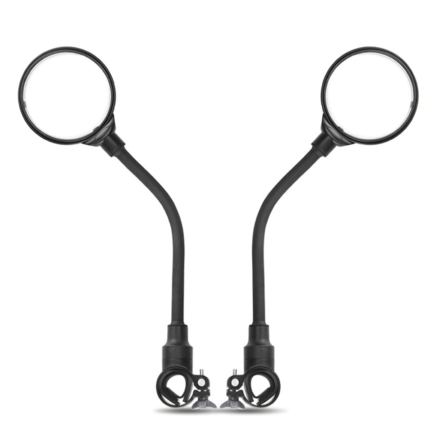 Bike Mirror, 360° Adjustable Handlebar Bike Mirror, Wide Angle Rear View Mirrors Glasses, 2Pcs Universal Convex Bicycle Safety Mirror, for Bicycle Mountain Bike Scooter Motorcycle (A)