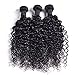 Luduna Water Wave Bundles with Closure Brazilian Virgin Hair Water Wave 3 Bundles with Closure 8a Unprocessed Human Hair Extensions (18 20 22+16, Natural Color)