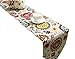 Yoovi Reversible Table Runner Ethnic Floral, Cotton and Linen Blend (11.8'' X 78'')