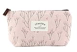 Leegoal(TM) Elegant Multi Fuctional Canvas Floral Pouch Pencil Pen Case Bag (Pink)
