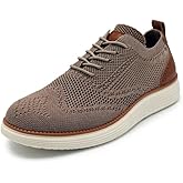 AKADEMIKS Mens Olney Wingtip Knit Oxford, Sleek Breathable Dress Shoes Tan, Size 10