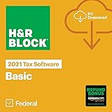 H&R Block Tax Software Basic 2021 Windows [PC Download] [Old Version]