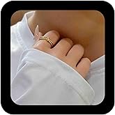 Vacaonio Minimalist Gold Love Knot Open Ring Metal Stackable Rings Simple Love Knot Ring Adjustable Finger Cuff Rings Jewelry for Women