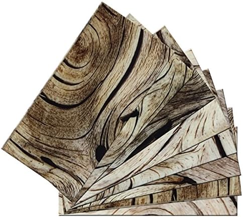 SkinnyTile 04410 Peel and Stick Wooden Swirl Shades Glass Wall Tile (48-Pack), 6" x 3"