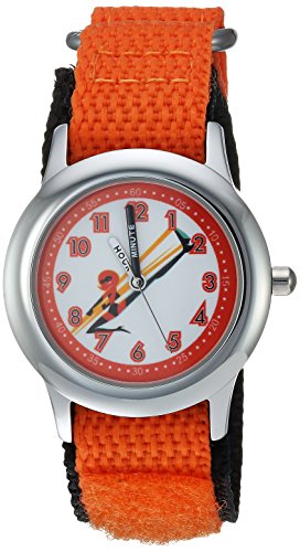 DISNEY Boy's Incredibles 2' Quartz Stainless Steel and Nylon Casual Watch, Color:Orange (Model: WDS000575)