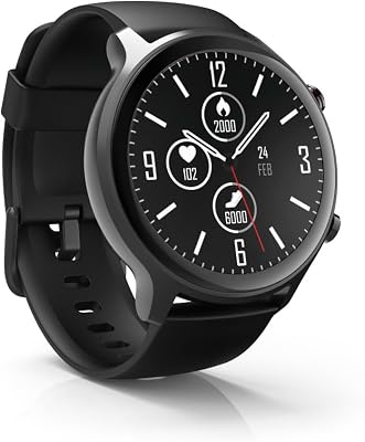 - Reloj Inteligente con GPS (Smartwatch Resistente al Agua, función Despertador, hasta 14 Deportes Diferentes, podómetro, frecuencia Cardiaca, Reloj Deportivo) Negro