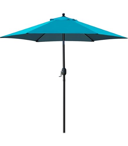 Sunnyglade 9' Patio Umbrella Outdoor Table Umbrella with 8 Ribs Teal Blue