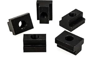 Tsnamay M8 T-Slot Nut,Black Oxide Finish,Grade 8.8,5/16 Threads,Slot Width 10mm,Slot Depth 6mm,Total Depth 12mm,Pack of 5