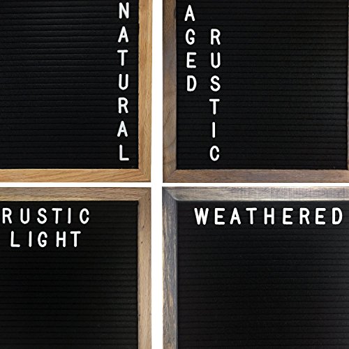 Felt Letter Board | 680 Characters, Letters & Emojis | @, $, â™¥,Â¢, â™ª, More | Drawstring Canvas Pouch | 10" x 10" Oak Wood Frame