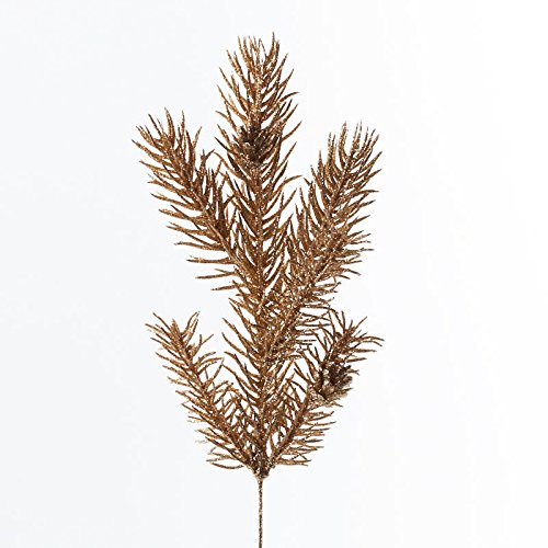 Factory Direct Craft Gold Glittered Artificial Angel Pine Picks for Indoor Use - 12 Picks