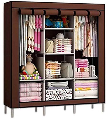 Anva Multipurpose Portable and Foldable Wardrobe Cabinet with Shelves (3.5ft)