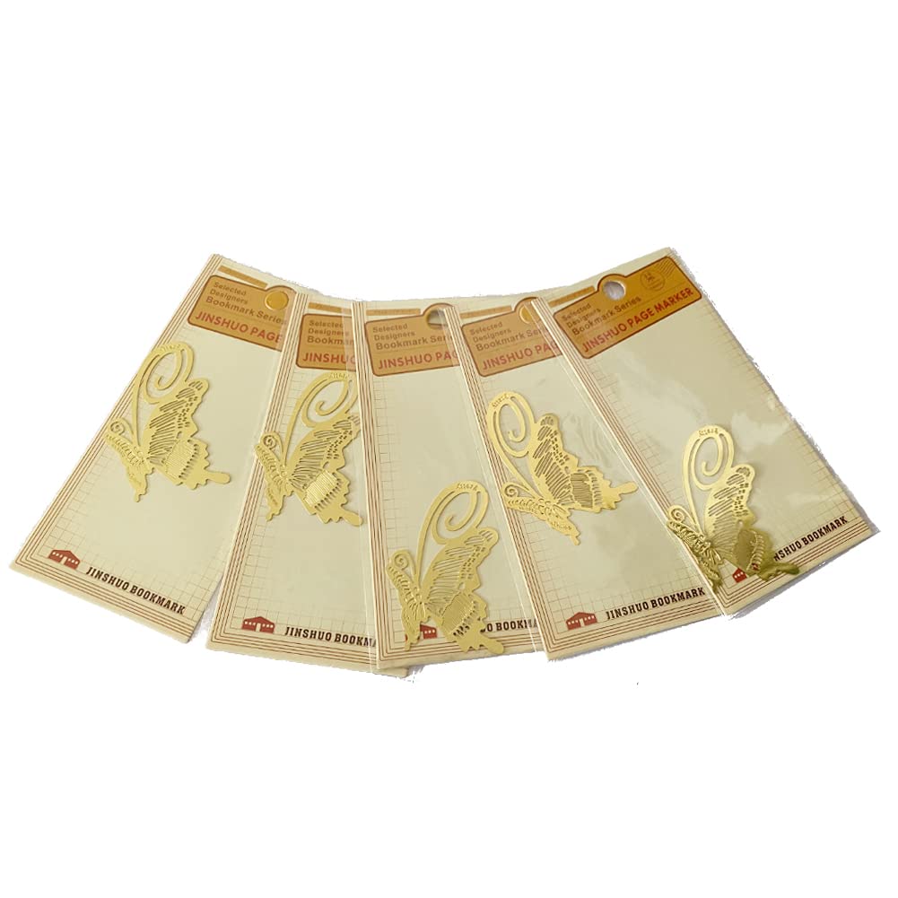 ARFUKA 5pcs Butterfly Metal Bookmarks - Page Markers & Bookmark Set for Students & Teachers