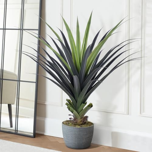 Keeplush Artificial Agave Plants with Spikes 4 Feet Artificial Plants Outdoor UV Resistant Small Artificial Indoor Plants 115cm Perfect for