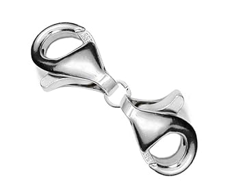 My-Bead exklusiver 925 Sterling Silber Basisverschluss 24mm Doppelkarabiner für Armbänder und Ketten